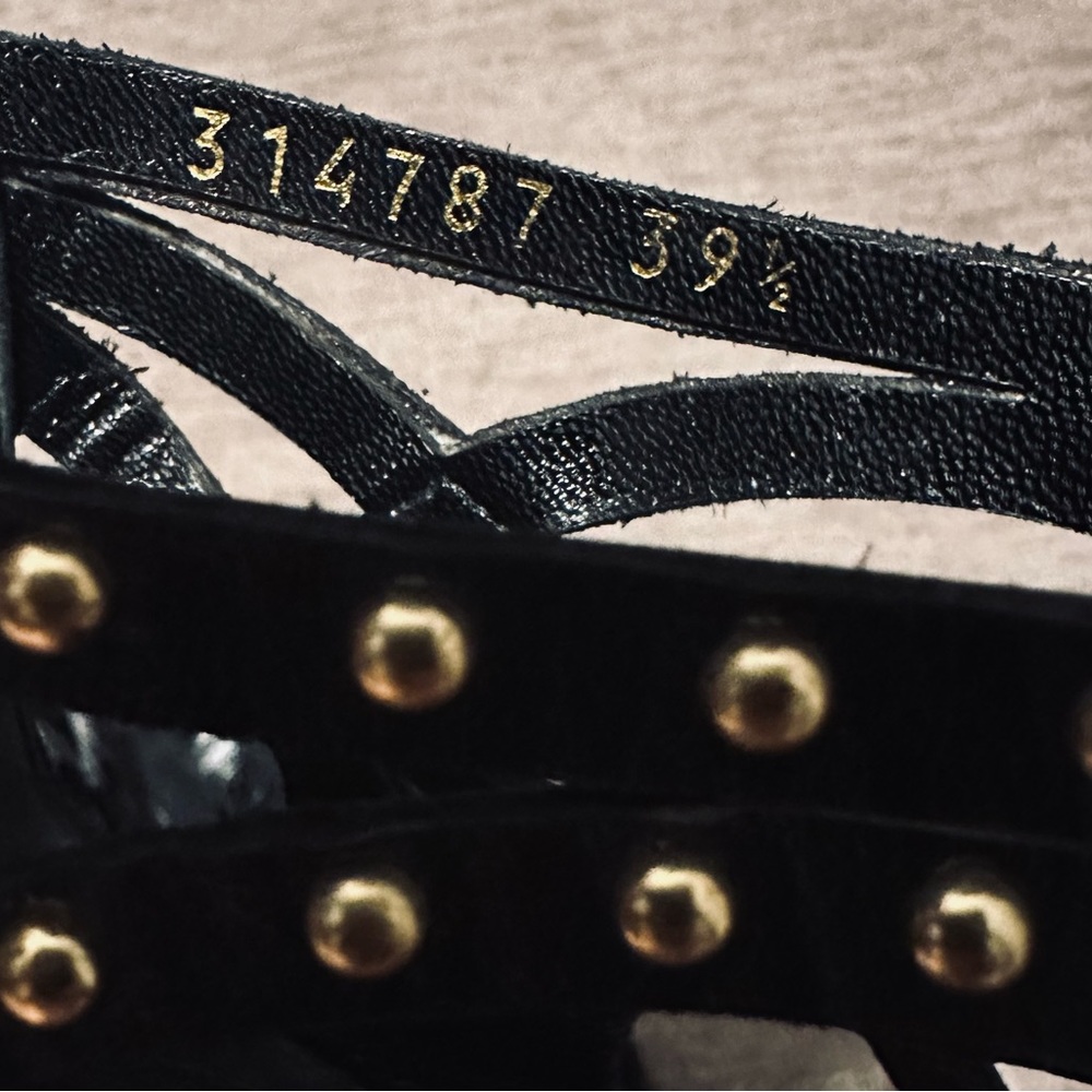 Gold Studded Leather McQueen booties - Picture 9 of 9